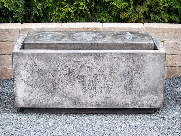 Malibu Beach Cement Garden Fountain Three Bowls Bubbling Decorative